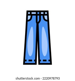 woman denim pants color icon vector. woman denim pants sign. isolated symbol illustration