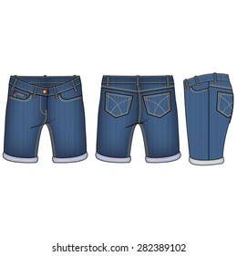 Woman Denim Shorts Vector
