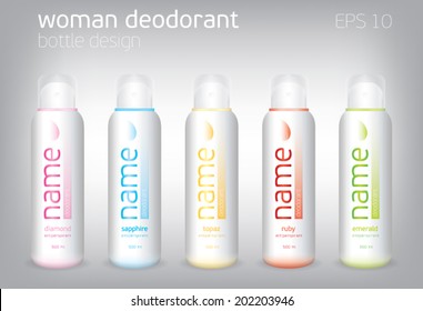 Woman deodorant spray bottle design