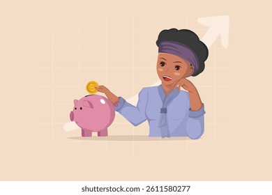 Woman Depositing Coin into a Piggy Bank as a Powerful Symbol of Personal Savings and Financial Planning