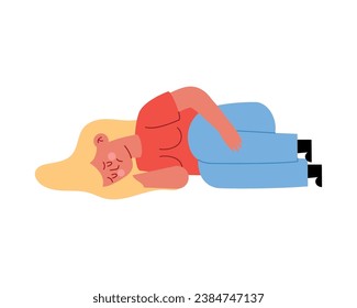 woman with depression and laid down vector isolated