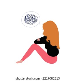 Ilustración del vector de depresión aislada en blanco