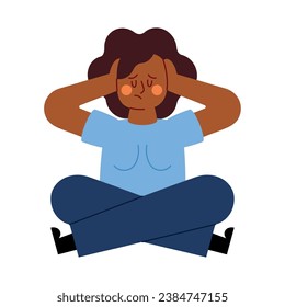 woman with depression vector isolated