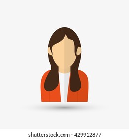 Woman design. Media icon. Flat illustration