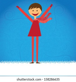 woman design over snow background vector illustration