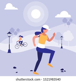 Woman design, Park nature outdoor season spring and summer theme Vector illustration