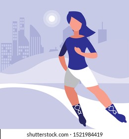 Woman design, Park nature outdoor season. spring and summer theme Vector illustration