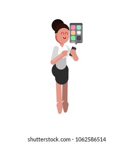 Woman designer searching