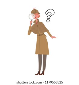 A woman detective questioning