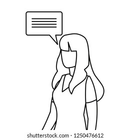 woman dialogue speech bubble