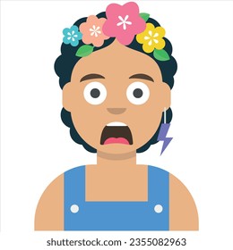 woman with different facial expressions set isolated vector illustration