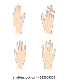 Woman different Hand types icon. Vector illustration.