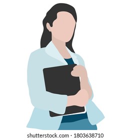 Directora con carpeta. Imagen vectorial, eps 10