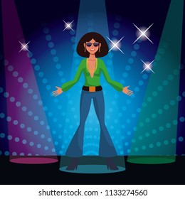 Woman disco dancing
