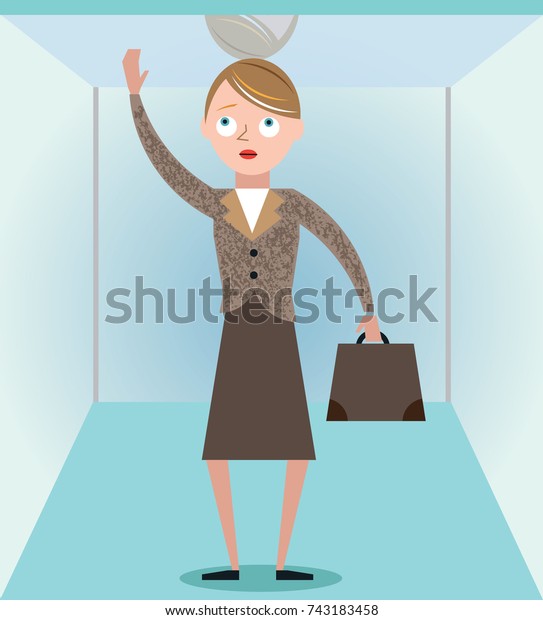 Woman Discriminated Against By Glass Ceiling Stock Vector Royalty