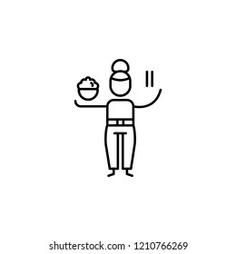 Woman,  dish, cook icon. Element of people in travel line icon. Thin line icon for website design and development, app development. Premium icon