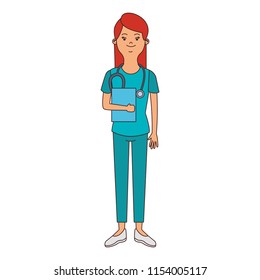 Woman doctor cartoon