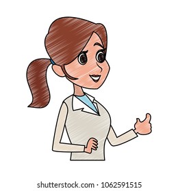 Woman doctor cartoon scribble