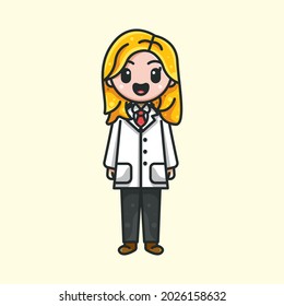 woman doctor for character, icon, logo, sticker and illustration.