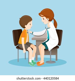 Woman Doctor Examining Patient By Stethoscope, Medical, Physician, Hospital, Checkup, Healthy, Treatment, Personnel