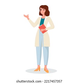 Woman doctor. A female doctor with paper tablet in her hands. Health care concept.