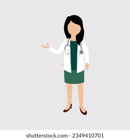 Woman doctor flat design illustration vector element