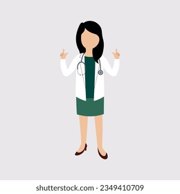 Woman doctor flat design illustration vector element