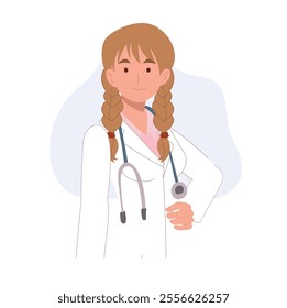 woman doctor half body portrait medical practitioner doctor in uniform