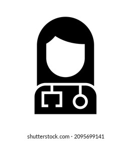 woman doctor icon or logo isolated sign symbol vector illustration - high quality black style vector icons
