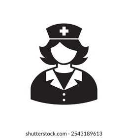 Woman Doctor Icon Physician, Medical, Healthcare, Nurse icon silhouette vector. medical nurse solid icon illustration.