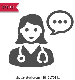Woman Doctor Icon. Professional, pixel perfect icon, EPS 10 format.