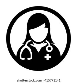 Woman Doctor Icon - Vector