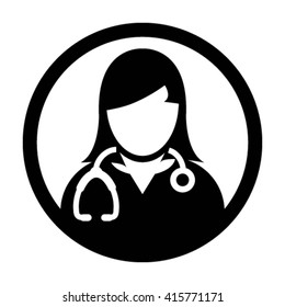 Woman Doctor Icon - Vector