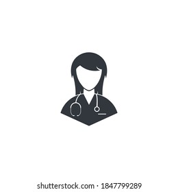 woman doctor icon vector illustration in flat design 