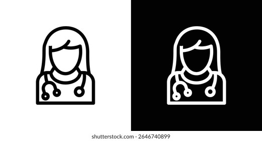 Woman Doctor icon vector simple element illustration editable