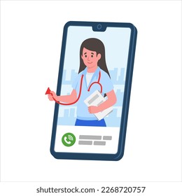 Woman doctor online health consultation service