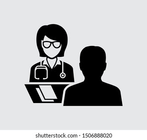 Woman Doctor with Patient Vector