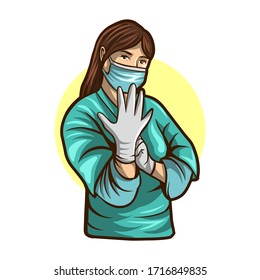 woman doctor ready to surgery vector illustration isolated design
