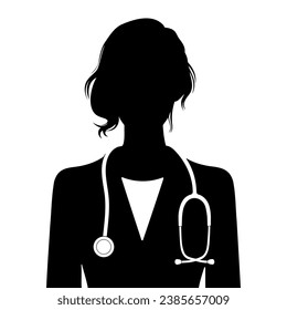 Woman Doctor Silhouette. Vector illustration