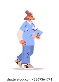 woman doctor with stethoscope medical worker in uniform happy labor day celebration concept vertical