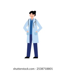 Woman doctor. Vector simple color flat illustration.