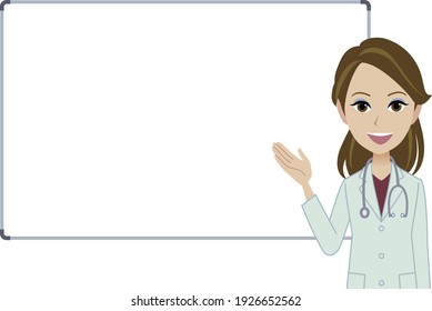 A woman doctor wearing lab coat