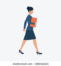Woman with document folder. Presentation, meeting, casual wear. Can be used for topics like professional , work, job