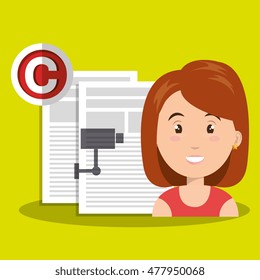 woman documents confidential