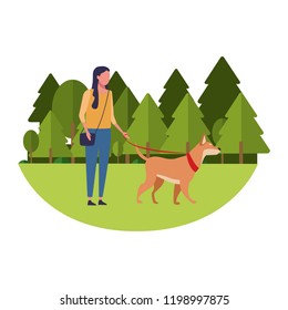 woman and dog