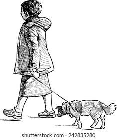 woman with a dog