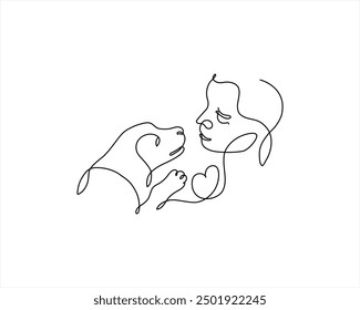 Woman Dog Back View logo design