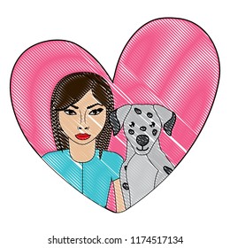 woman and dog design 