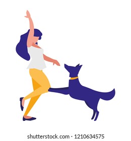 woman and dog design