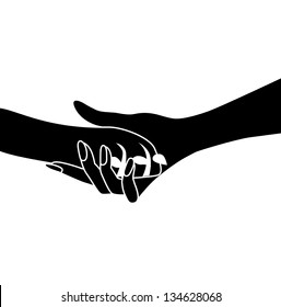 Woman and dog shaking hands icon symbol. EPS 8 vector, grouped for easy editing. No open shapes or paths.